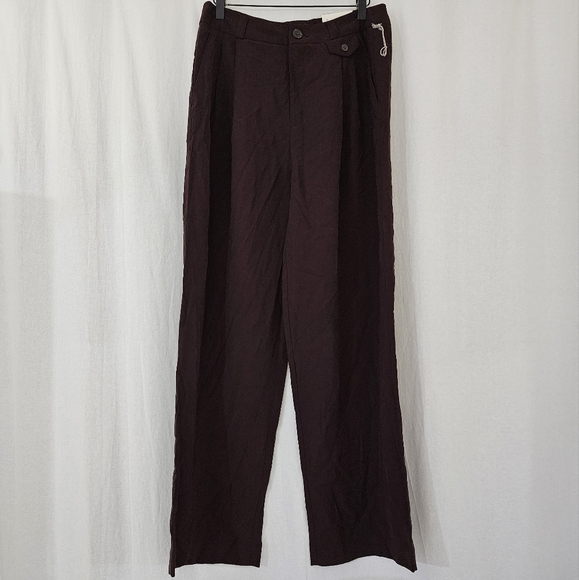 A New Day Wide Leg High Rise Pants in Burgundy Red Women’s Size 8 - Picture 2 of 5